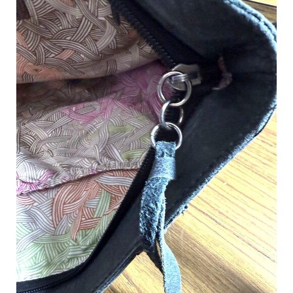 The Sak Green Leather Crossbody Bag With Multicolor Lining - Picture 3 of 10